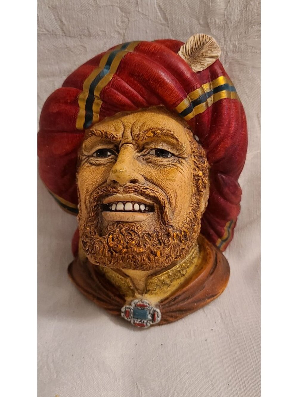 Vintage Bossons Chalkware Head Aruj Barbarossa Wall Plaque
